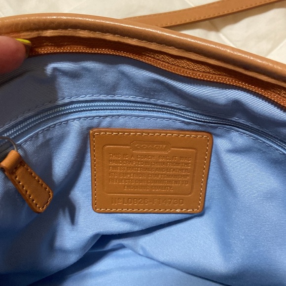 RARE like new Coach Polka Dot Leah F14730 Mini Bag Multicolor Tan Leather - Picture 14 of 16